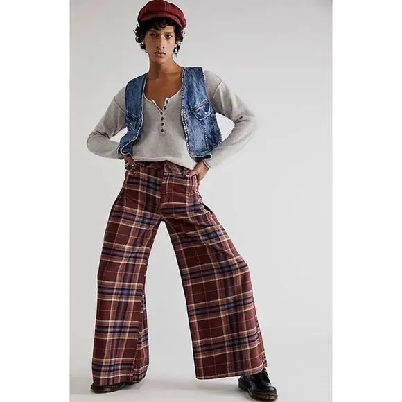 Free People Out of Touch Wide Leg Trouser - Picture 1 of 3